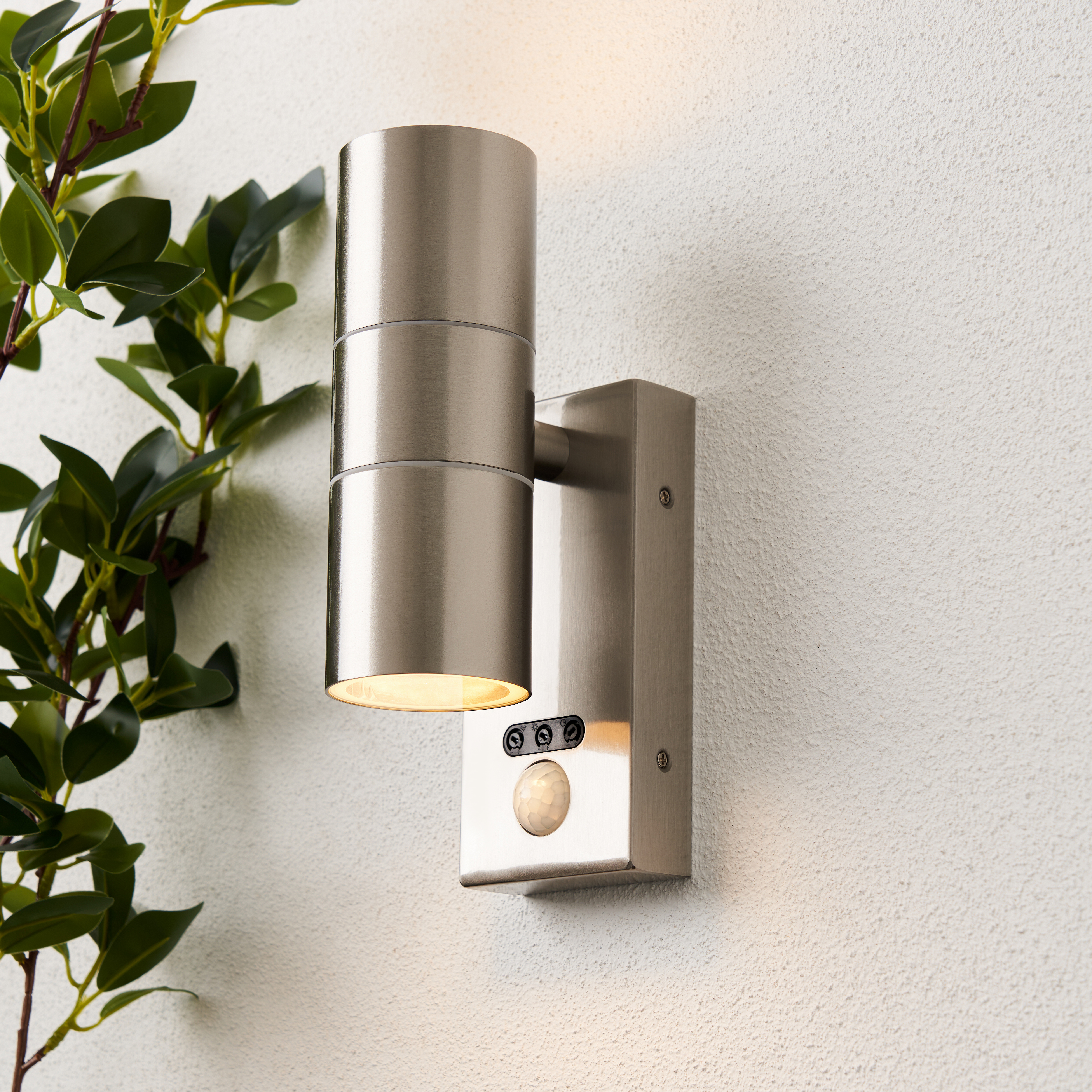 Leto Outdoor Wall Light with PIR Sensor Stainless Steel